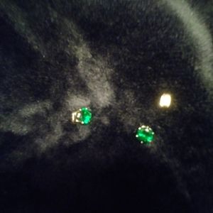 Emerald Green Stud Earrings